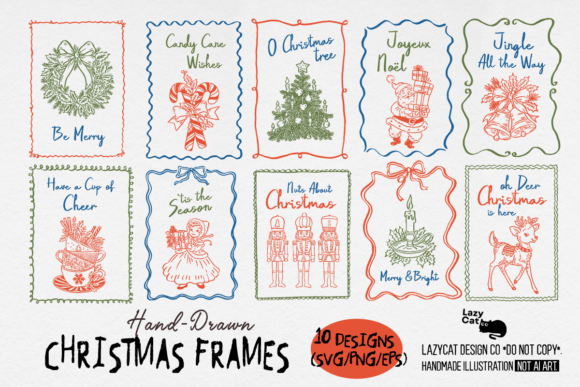 Download Christmas Frame Hand-drawn SVG Bundle - Hand Collection