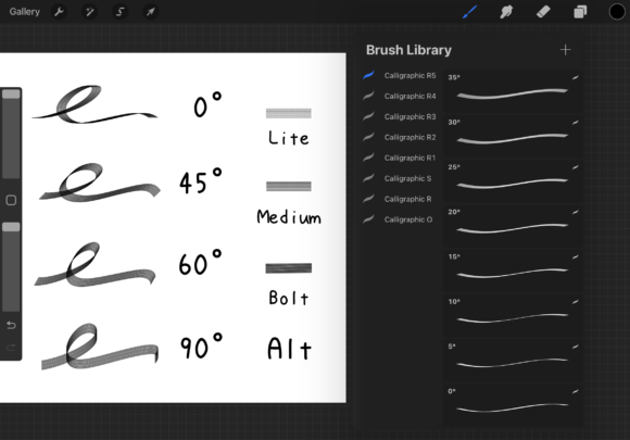 Download Procreate Calligraphic Brushes [v] - Calligraphic Collection