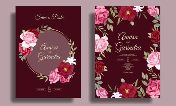 Download Maroon Wedding Invitation Card Flower - Wedding Collection