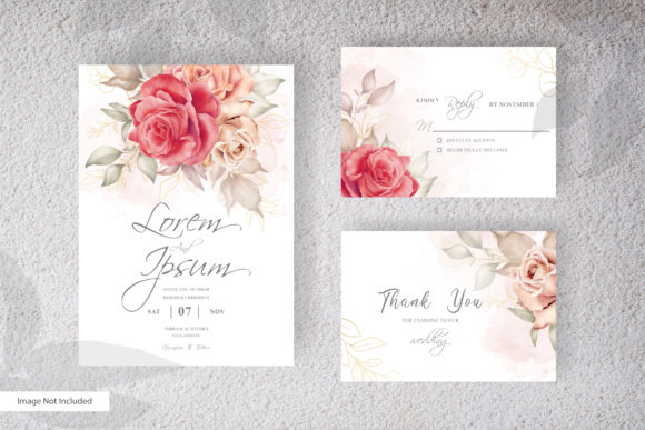 Download Watercolor Red Florals Wedding Template - Wedding Collection