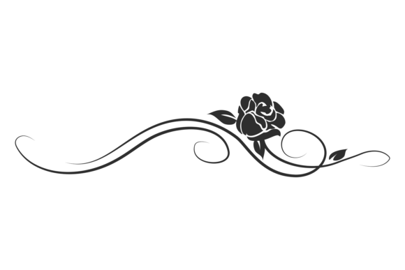 Download Calligraphic Rose Border. Vintage Decora - Calligraphic Collection