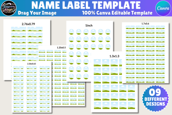 Download Name Labels Canva Editable Template - Label Collection