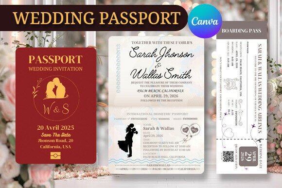 Download Wedding Passport Invitation Template - Wedding Collection